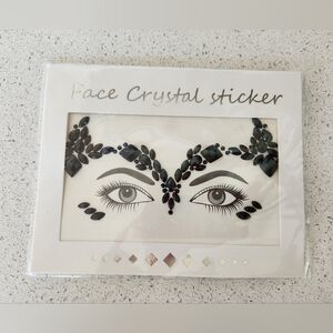 Black Face Crystal Sticker NWT